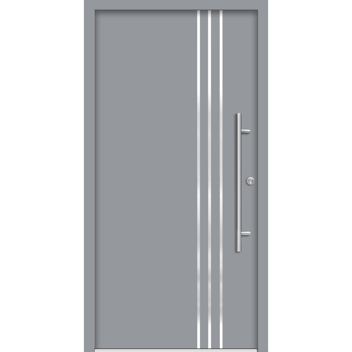 SplenDoor  Premium-Haustür Passivedoor Kalmar energiesparend grau 110 x 210 cm rechts Bild 1