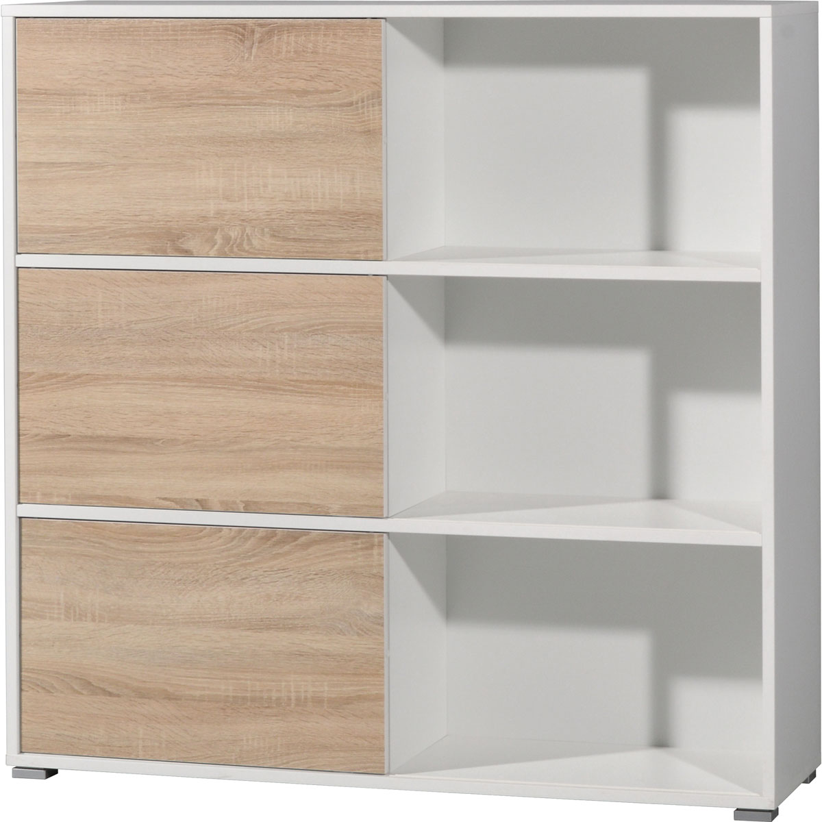 Schiebetürregal 120 x 119 x 35 cm anthrazit/Sonoma Eiche