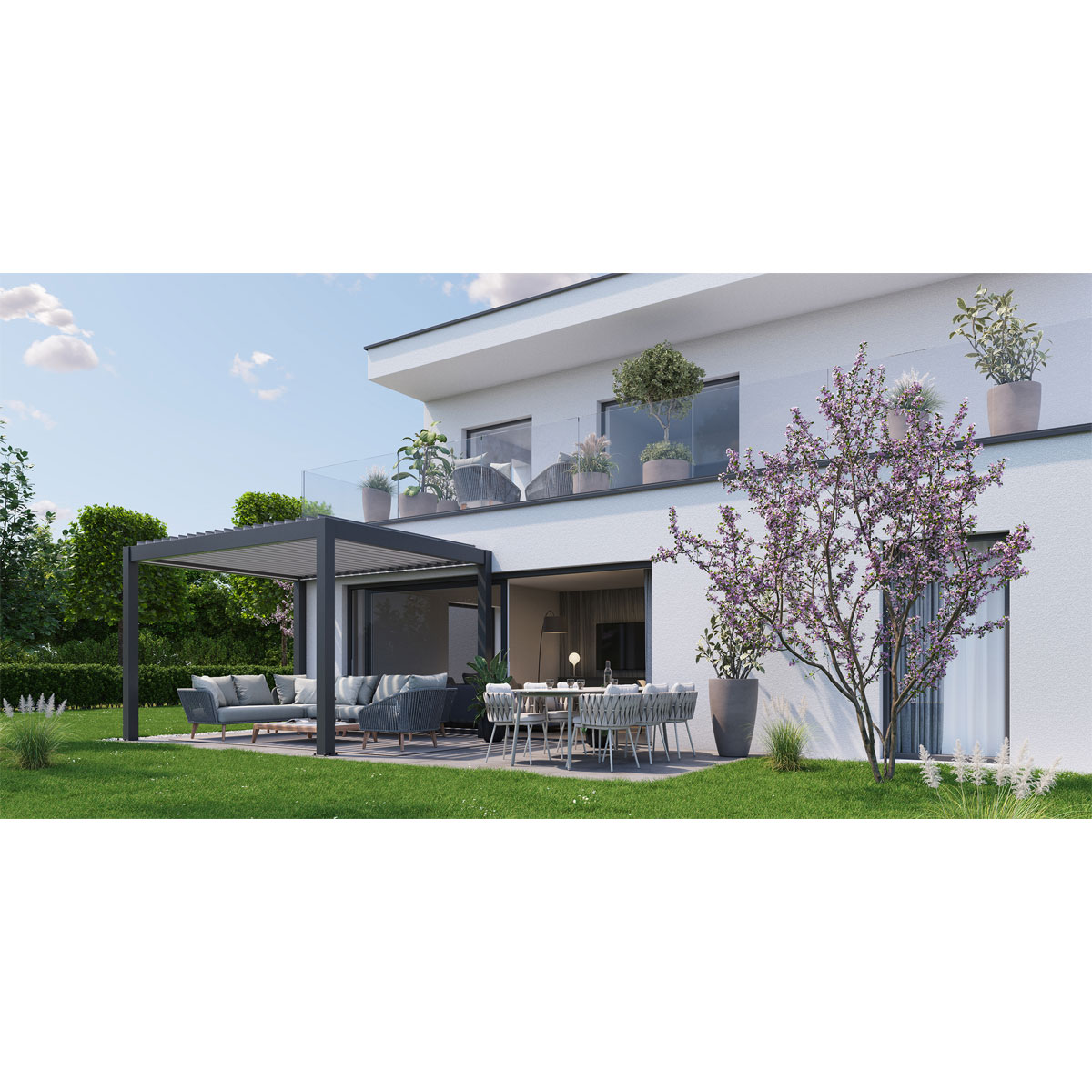 Biohort Pergola Gr. 3 x 3 dunkelgrau-metallic Bild 2