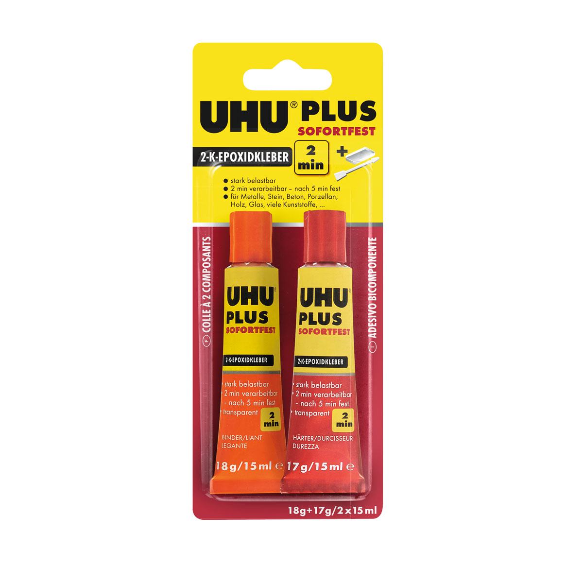 UHU  Zwei-Komponenten-Klebstoff plus sofortfest 35 g