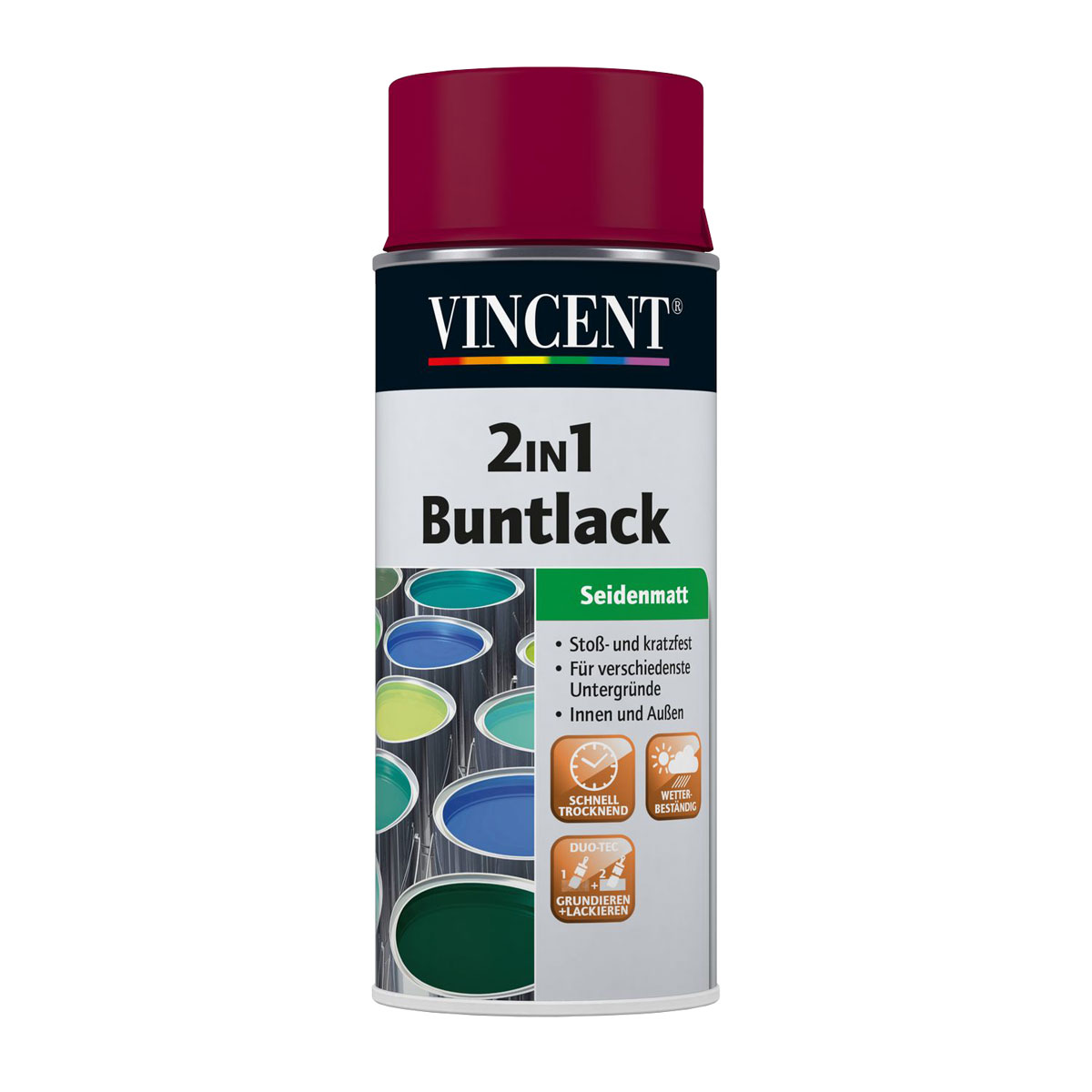 Vincent 2in1 Buntsprühlack bordeaux seidenmatt 400 ml