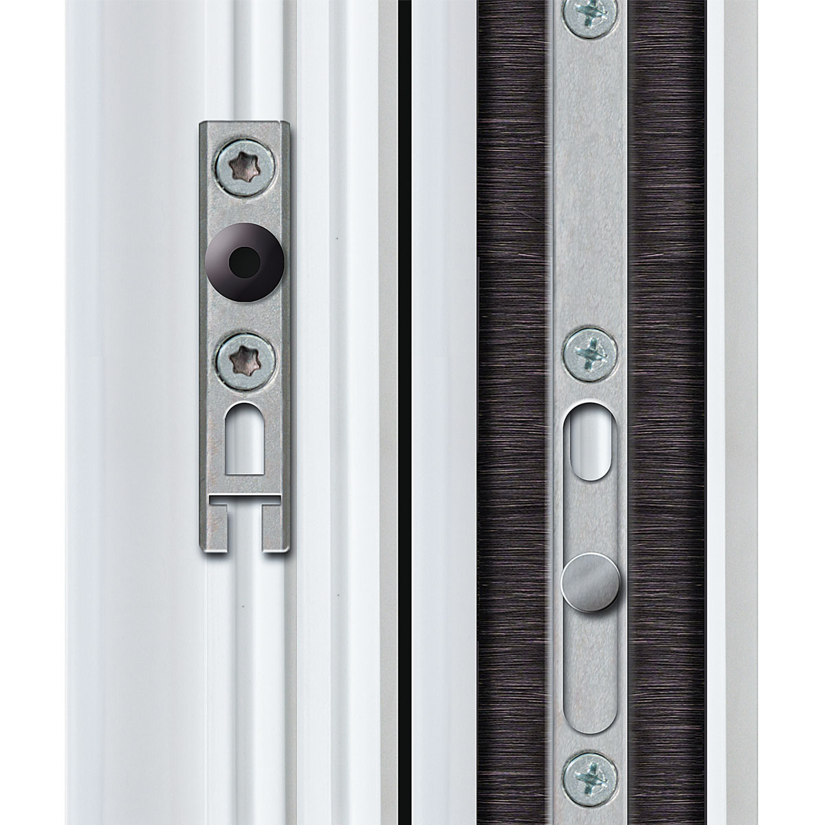 Kunststoff-Schiebetür weiß 200 x 210 cm Bild 3