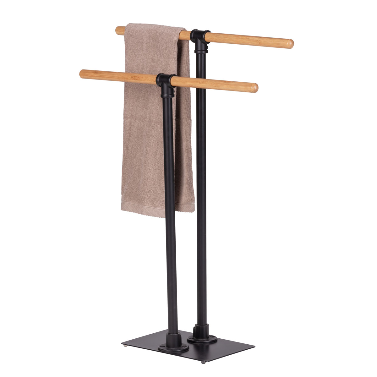Wenko  Handtuchständer Forli Handtuchhalter aus Stahl und Bambus Bild 8