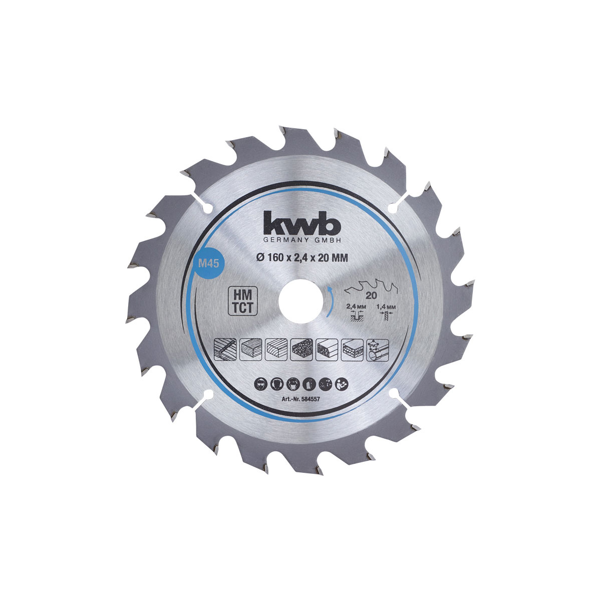 kwb  Spanplatten-Kreissägeblätter für Handkreissägen Durchmesser 160x20 mm Bild 1