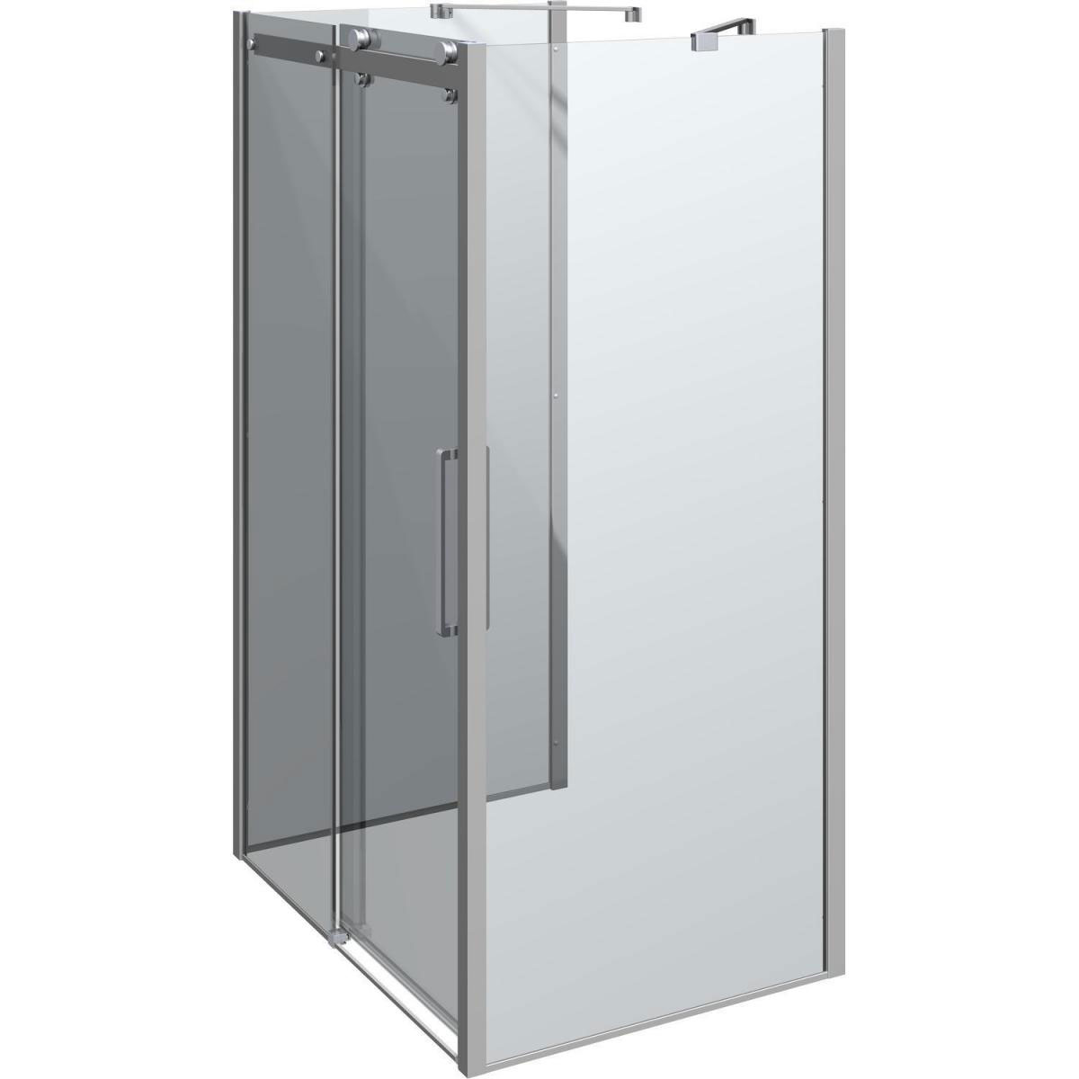 Scanbad Schiebetür mit 2 Panel Deluxe 120 x 90 Chrom/Klar