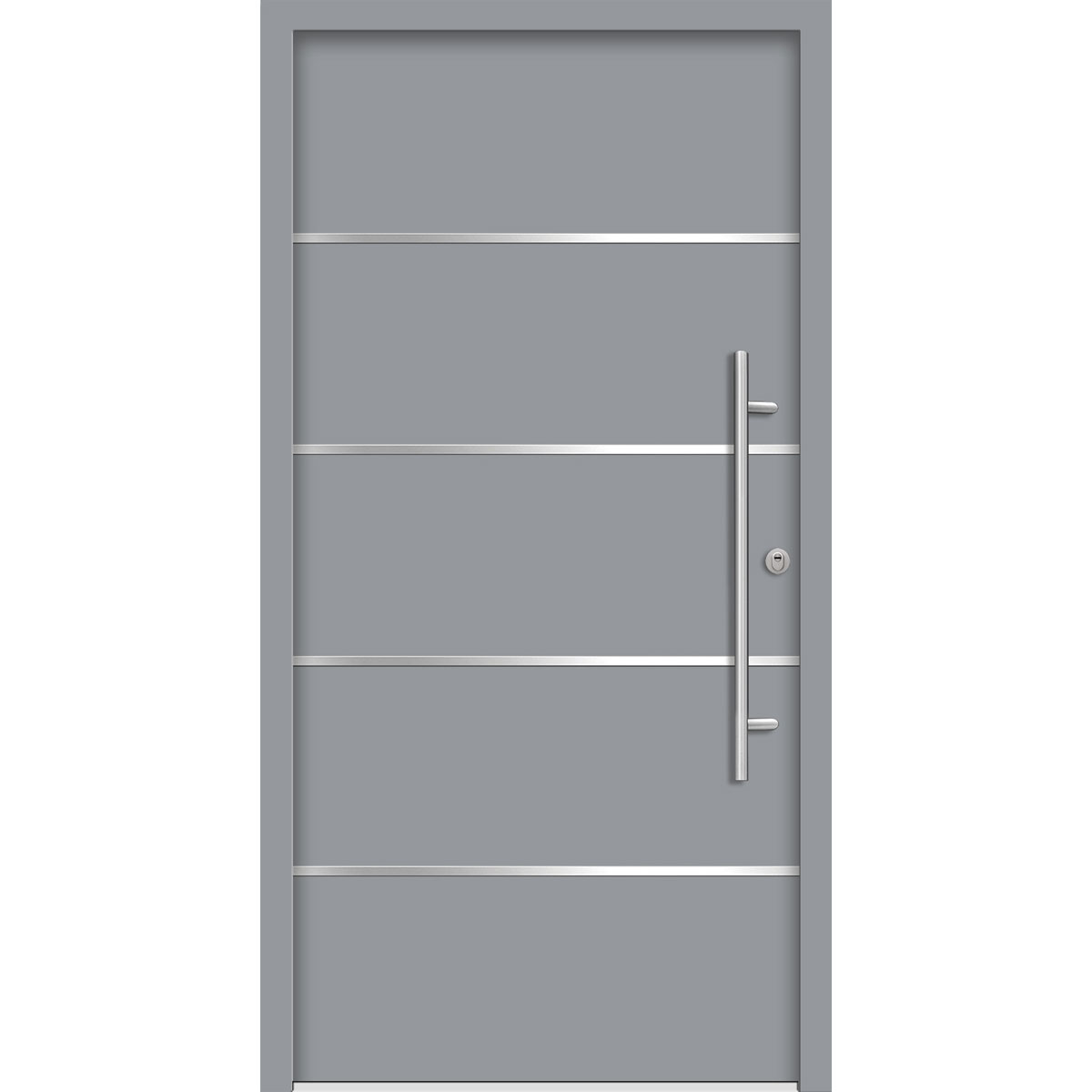 SplenDoor  Premium-Haustür Passivedoor Visby RC2 energiesparend einbruchsicher grau 100 x 200 cm rechts Bild 1