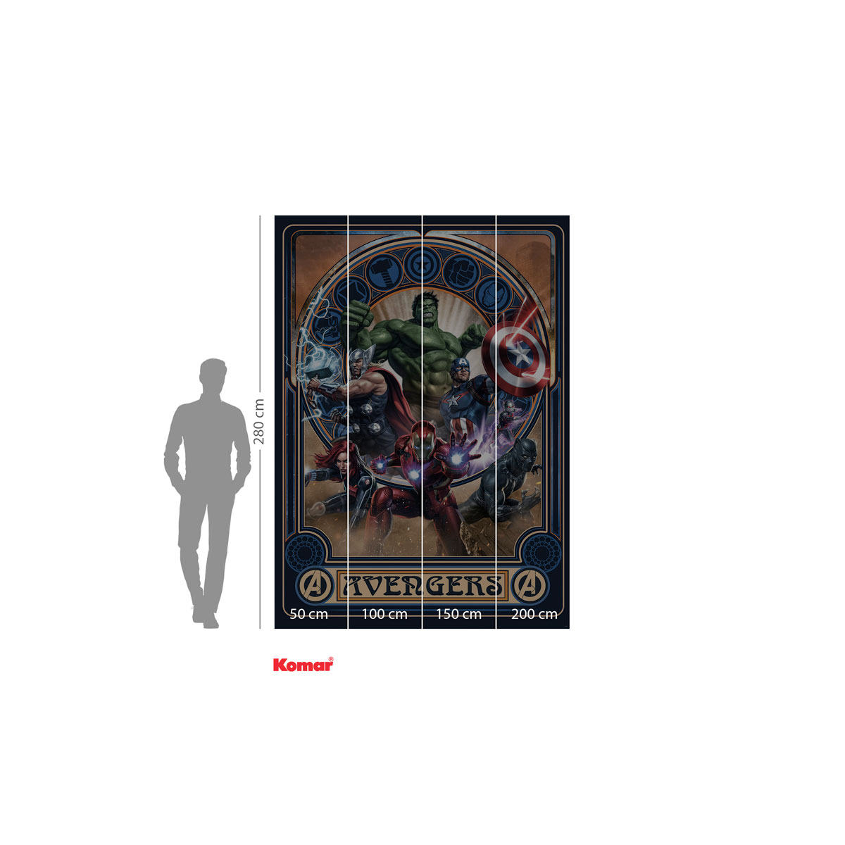 Komar  Vlies Fototapete Avengers Ornament 200x280 cm Bild 3