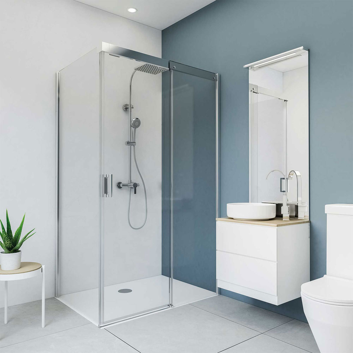 Breuer  QUICK72 Rückwand Seidenmatt Stein weiß 1500x2550 mm Bild 1