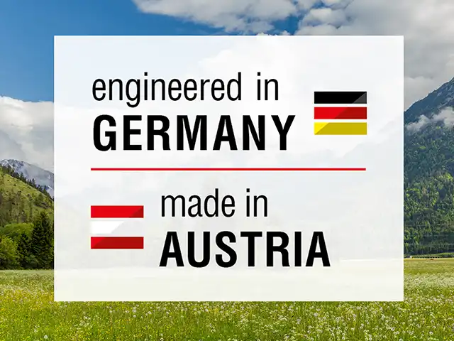 engineered in GERMANY, made in AUSTRIA Logo