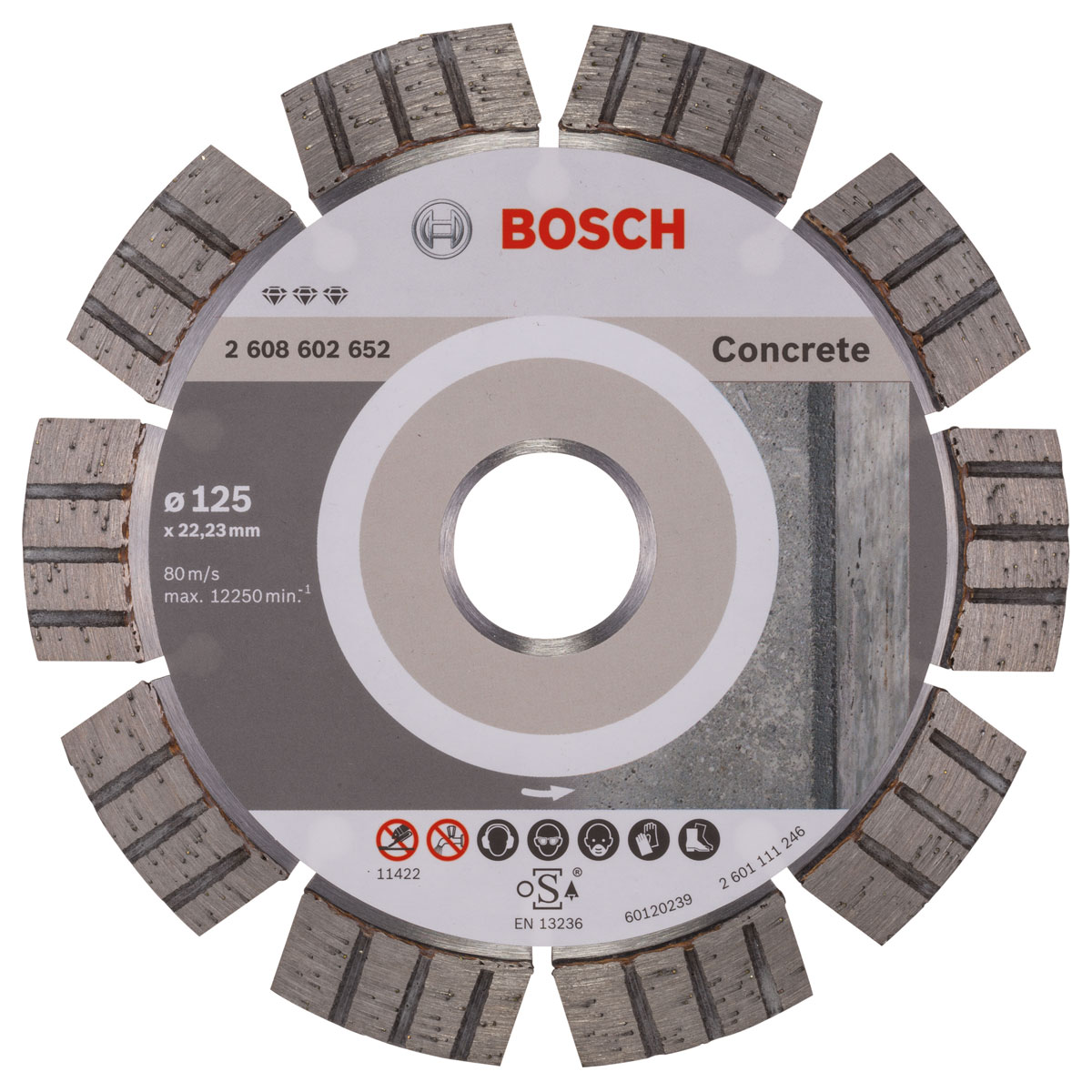 Bosch Professional  Diamanttrennscheibe Best for Concrete 125 x 22,23 x 2,2 x 12 mm