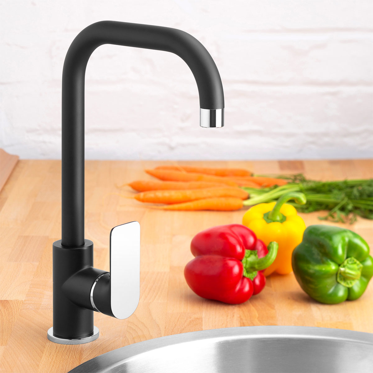 Cornat Spültischarmatur NOIR schwarz/chrom Bild 2