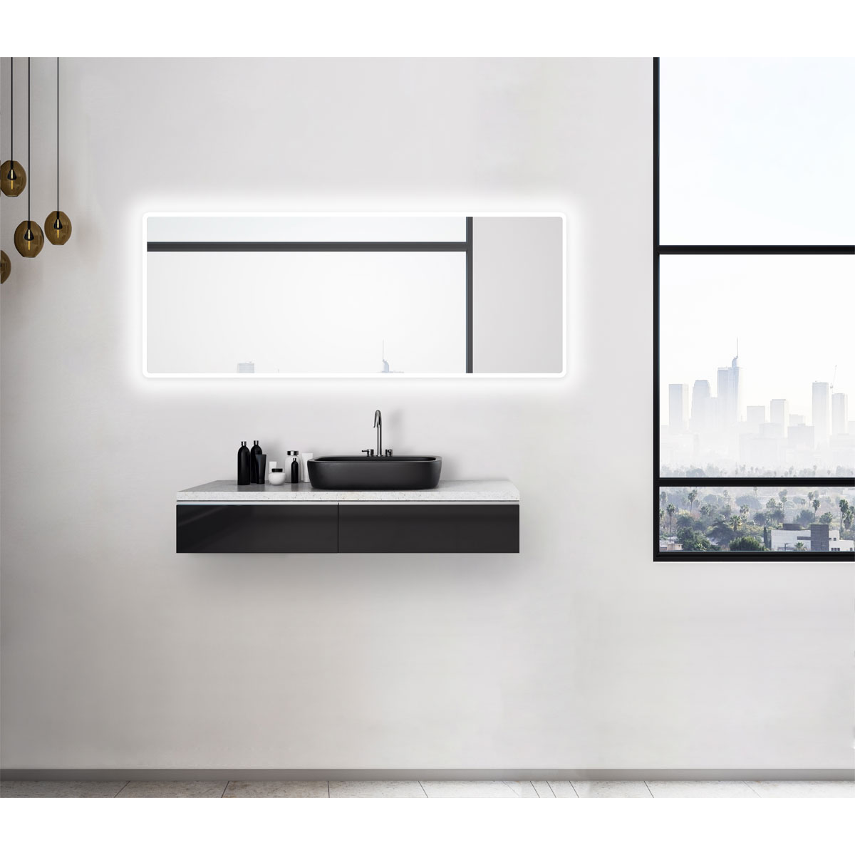 DSK  Design LED Lichtspiegel Silver Luna 180 x 70 cm Bild 3