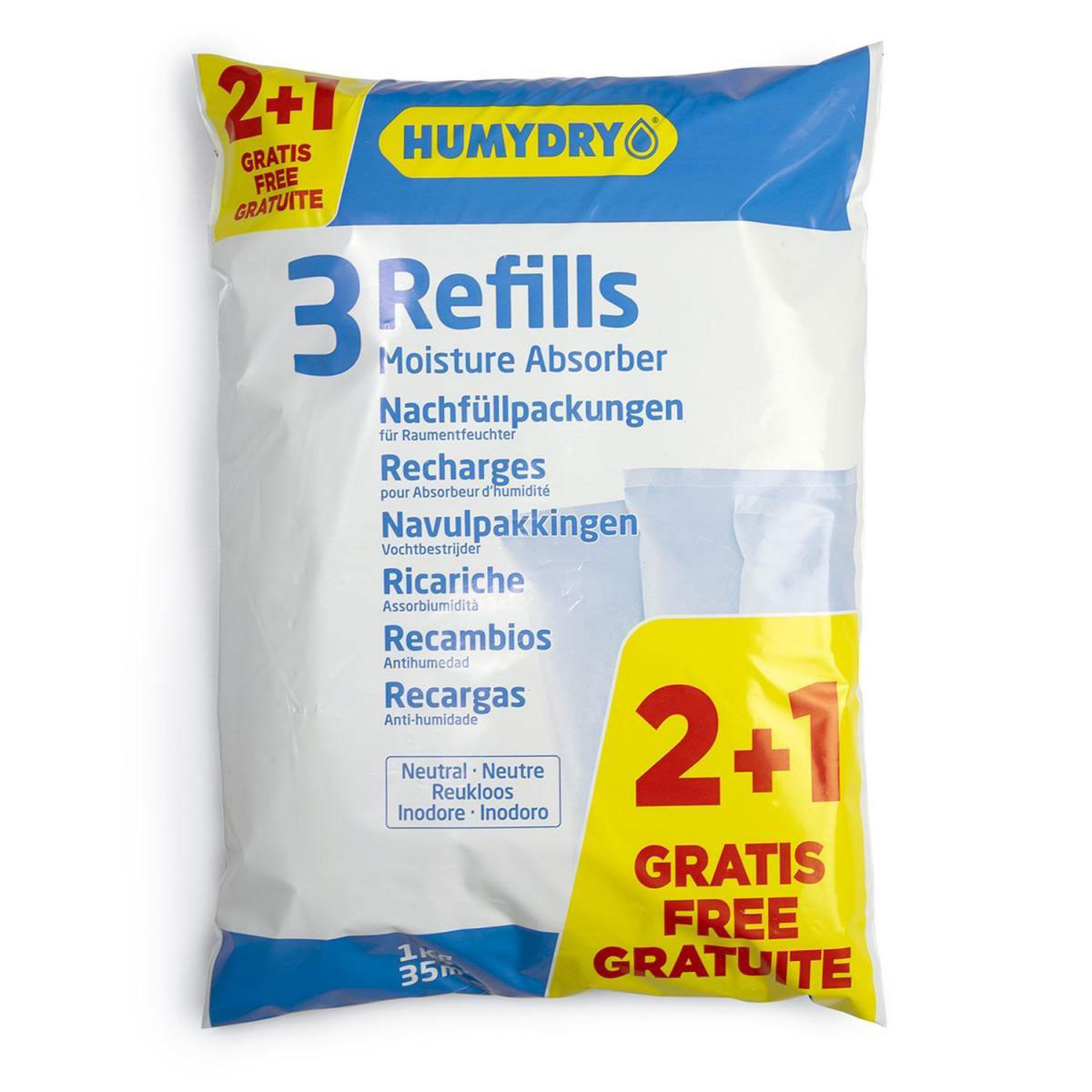 Germany product data sample: Humydry Nachfüllpackungen 3 x 1000g geruchsneutral