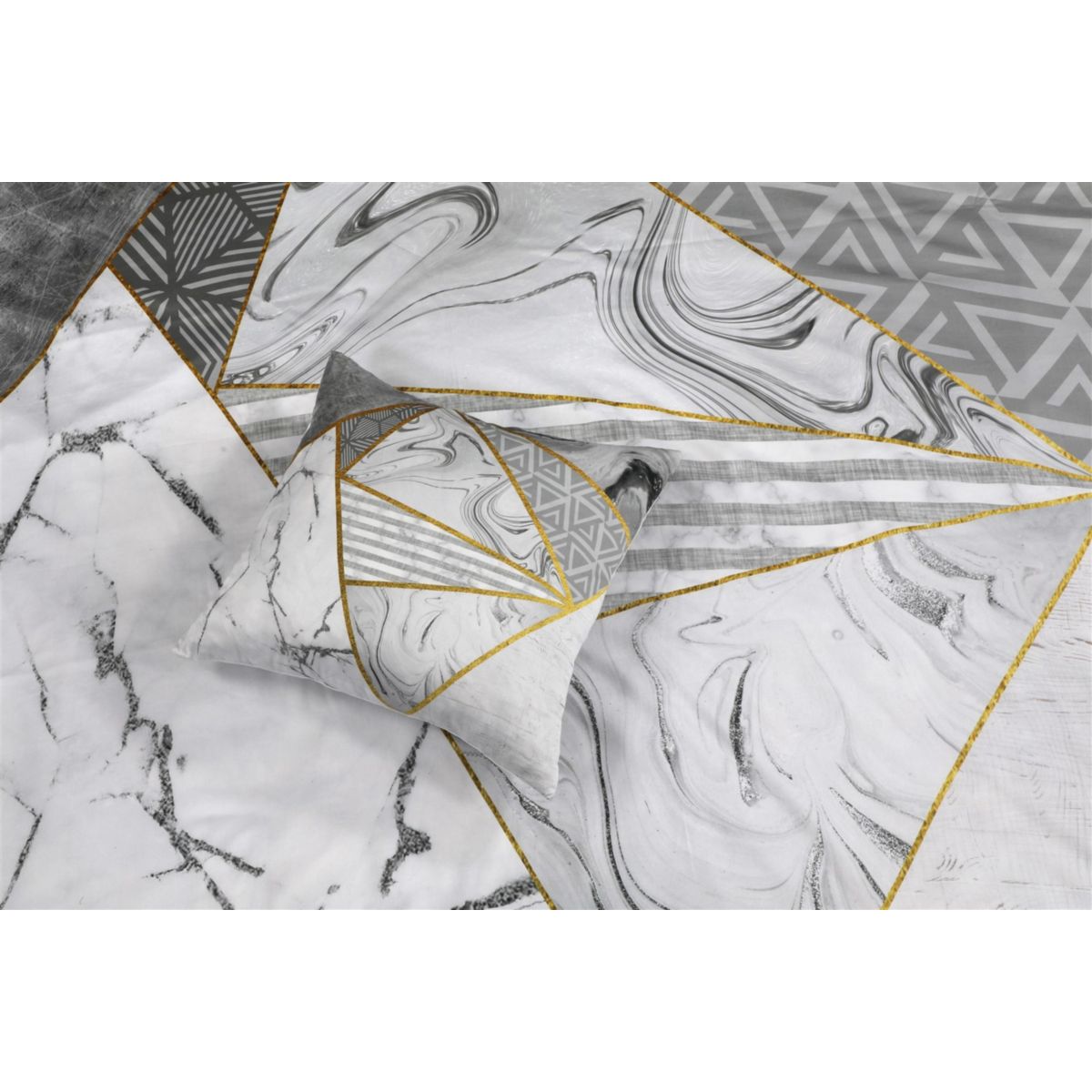 Bettwäsche Bavaria 125-NL Grau / Gold 200cm x 240cm Bild 6