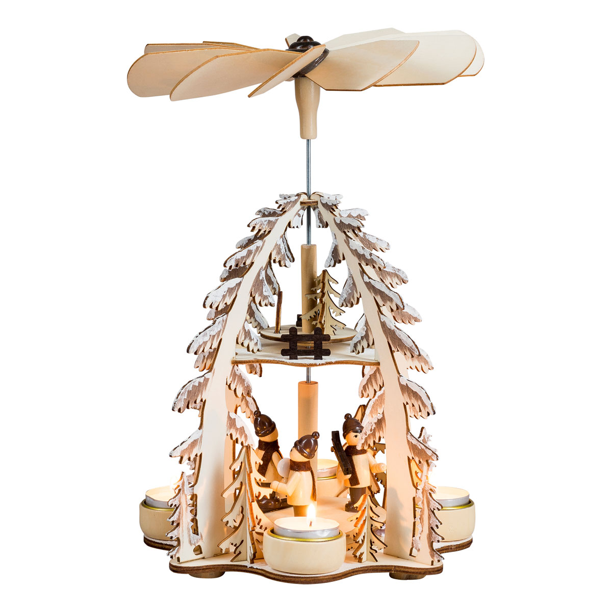 Pyramide Winterkinder für 4 Teelichter