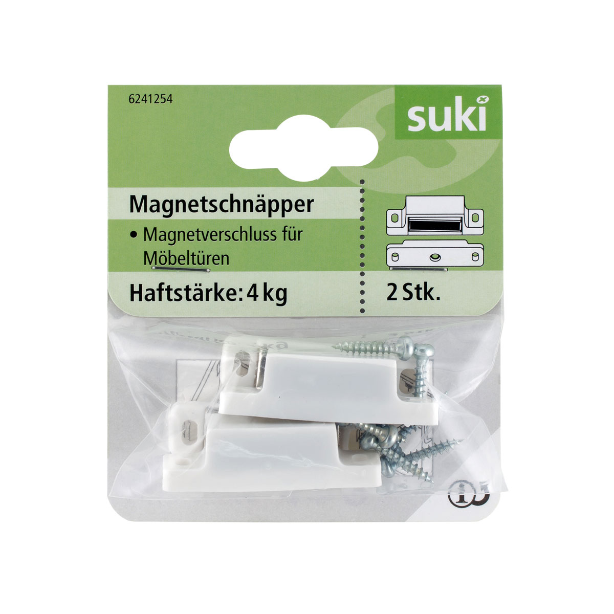 Suki Magnetschnäpper bewegliche Gegenplatte weiß 2 Stück Bild 1