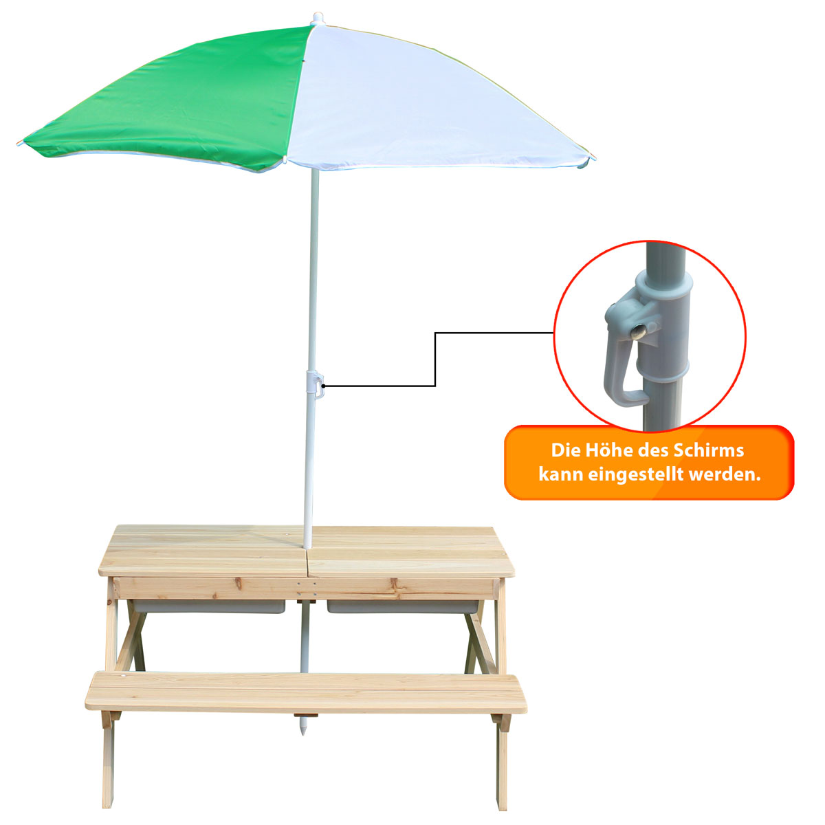 Coemo Kindersitzgruppe Edi mit Wasserbecken und Sonnenschirm Bild 2