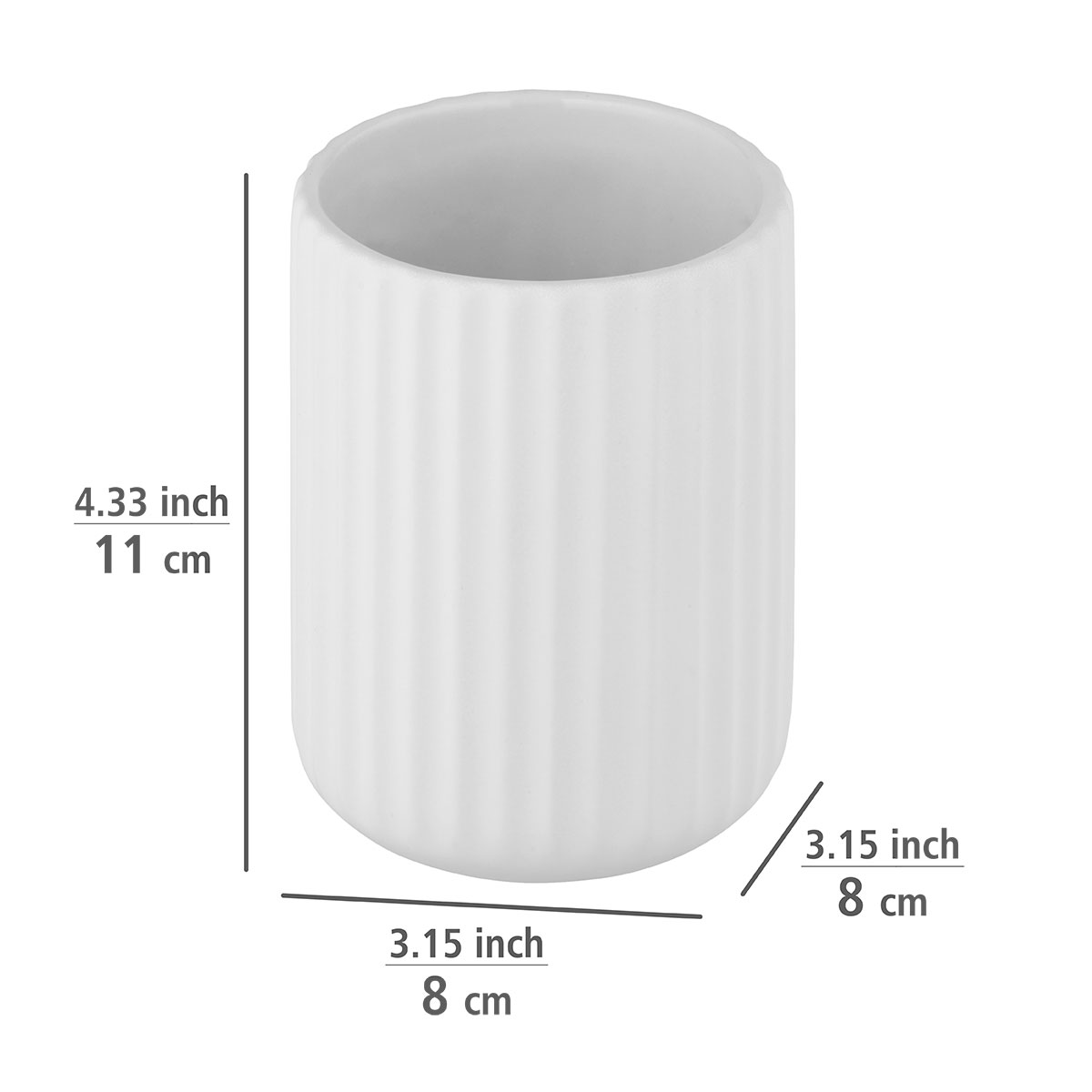 Wenko  Zahnputzbecher Belluno weiß Keramik Zahnbürstenhalter Bild 3