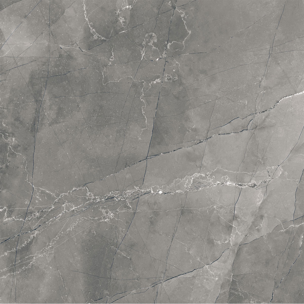 Feinsteinzeug Pulpis Gris glasiert poliert rektifiziert 60 x 60 cm