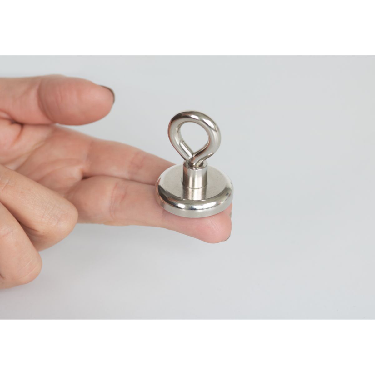 Suki Topfmagnet Neodym mit Öse Ø 32 x 44 mm, Gewindebuchse M6, silber Bild 6