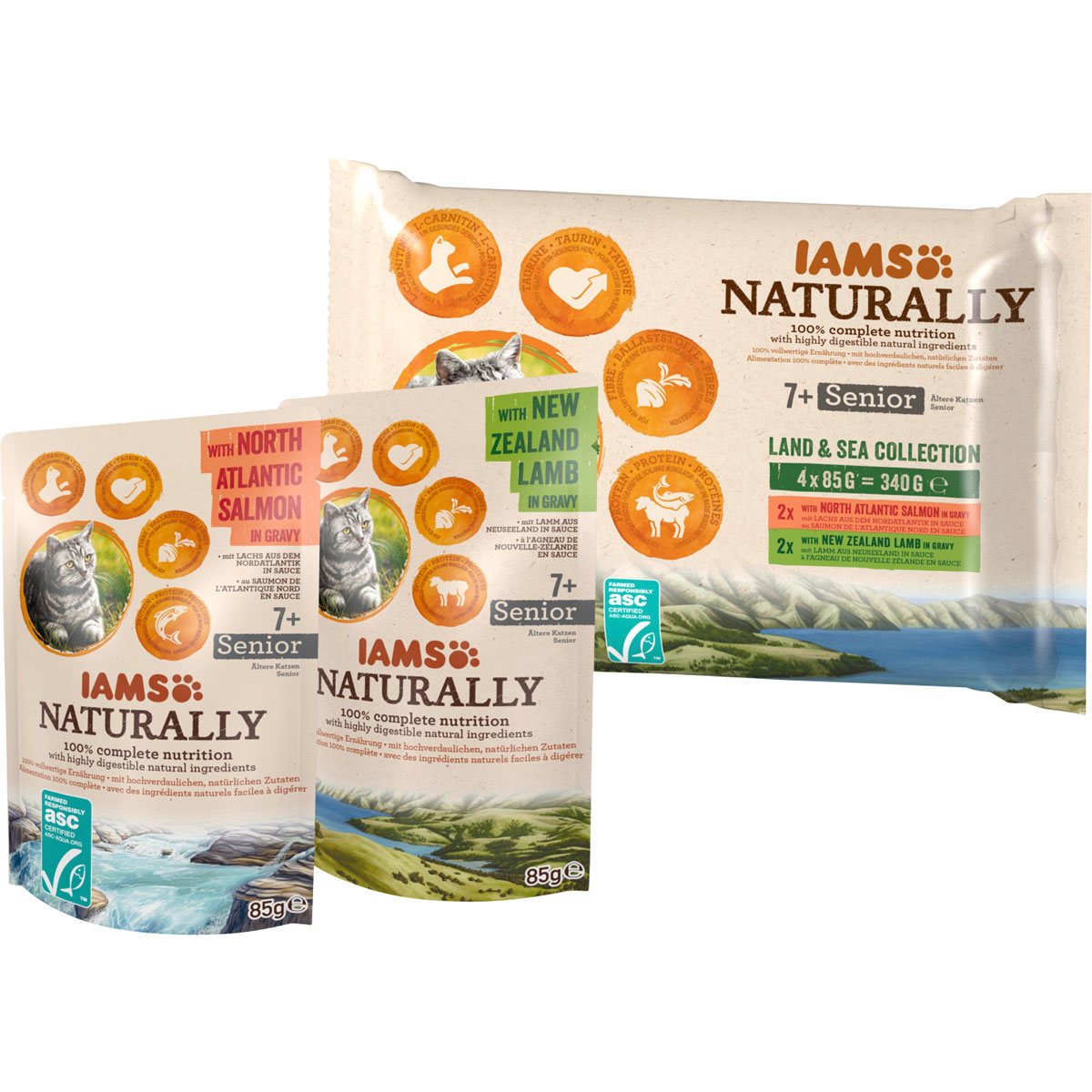 IAMS Nassfutter Naturally Katze Senior Mix 4 x 85 g Bild 3