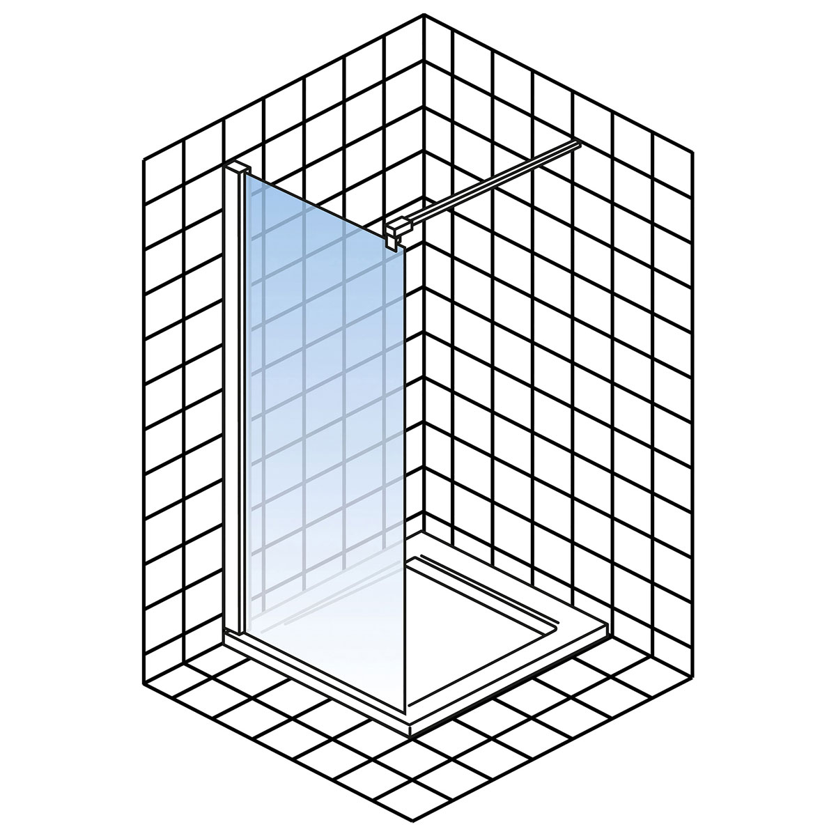 Schulte Walk-in-Duschkabine Alexa Style 2.0 schwarz 120 x 200 cm Bild 7