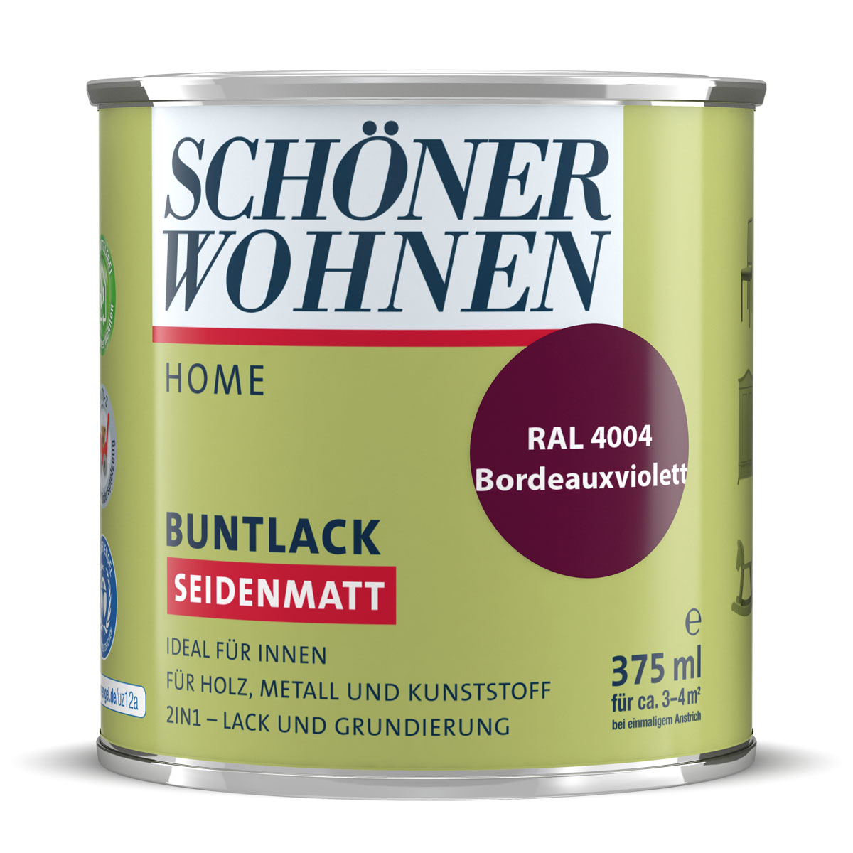 Schöner Wohnen Farbe Buntlack Home Bordeauxviolett seidenmatt 375 ml