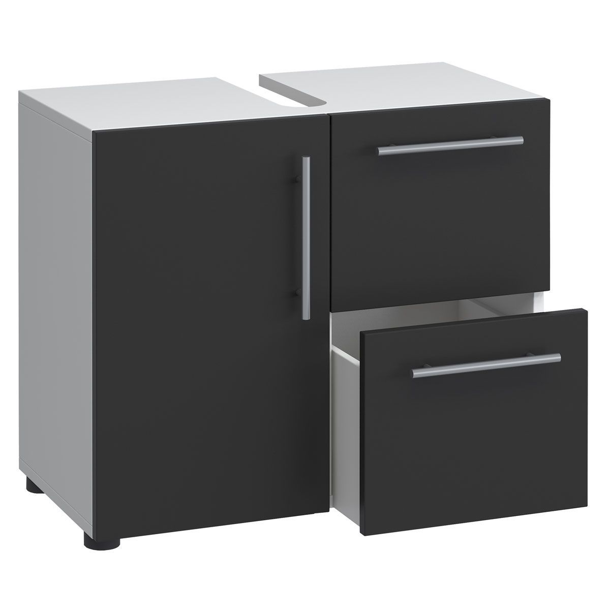 Badunterschrank Flandu weiß/schwarz Bild 1