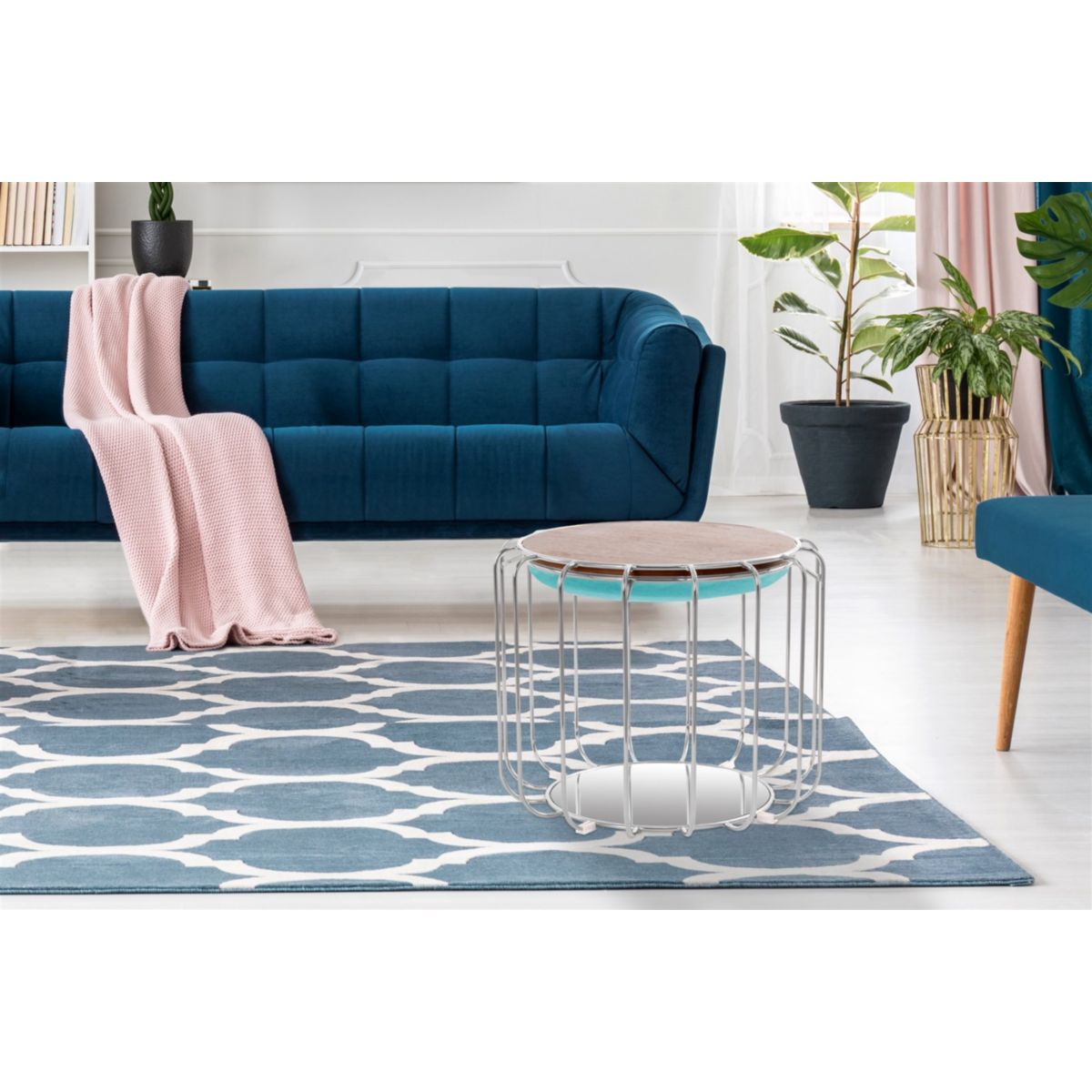 Beistelltisch Pouf Comfortable 110 mint silber Bild 4