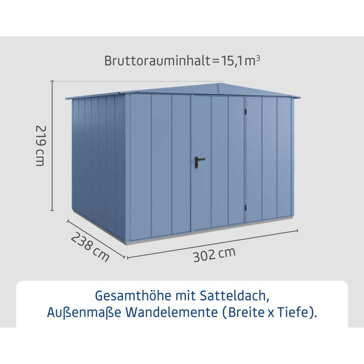 EcoStar  Gerätehaus Elegant-STyp 3RAL5014 1 flg Bild 3