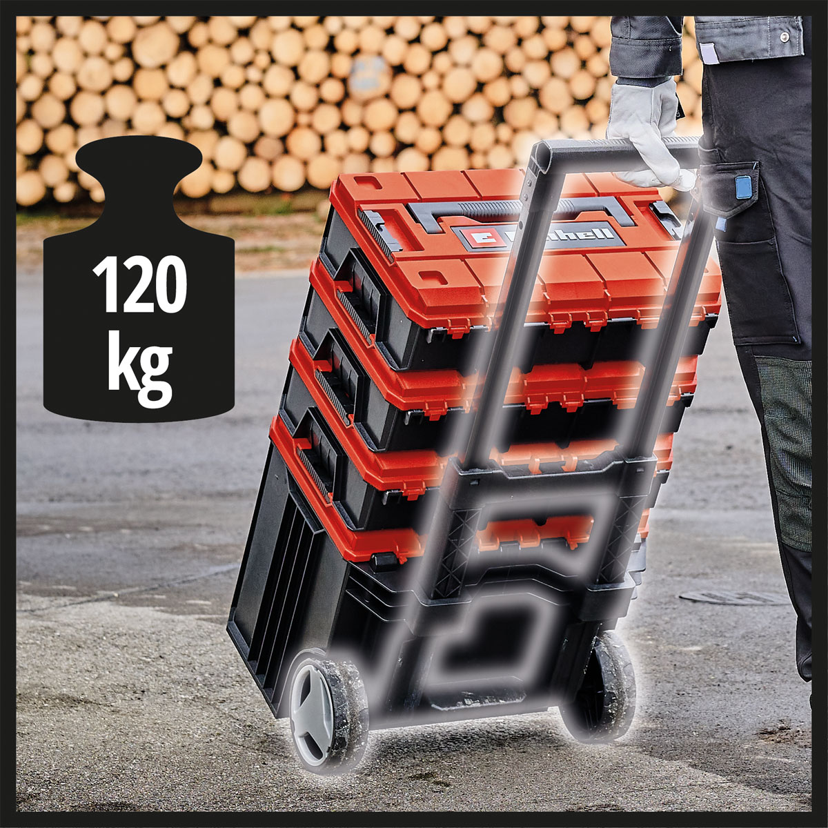 Einhell  Systemkoffer E-Case L mit Rollen Bild 3