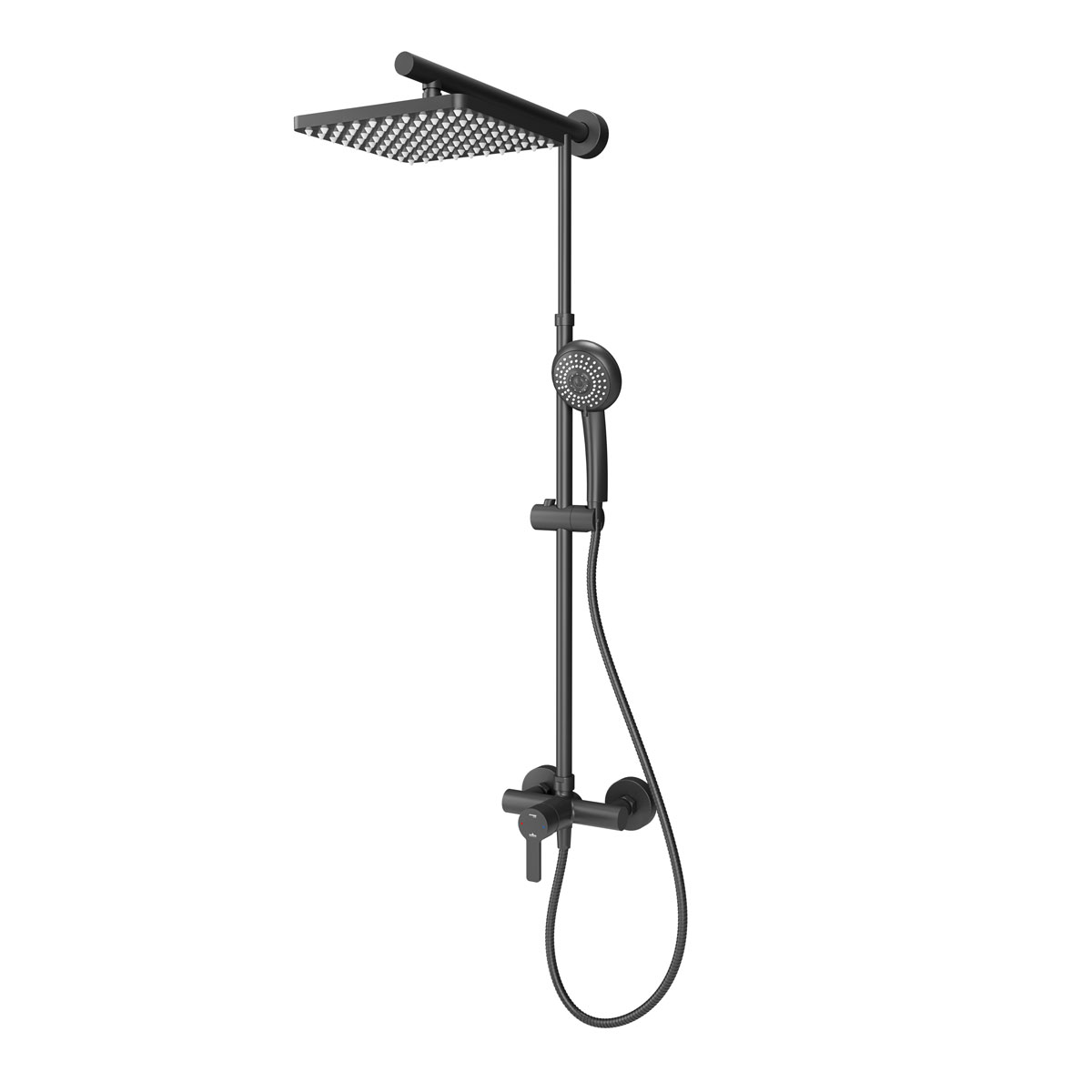 Schulte DuschMaster Rain Black Style mit Einhebelmischer eckig mattschwarz