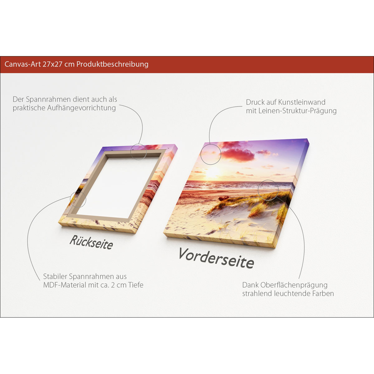 Canvas-Art Sea Harmony 30 x 30 cm Bild 3