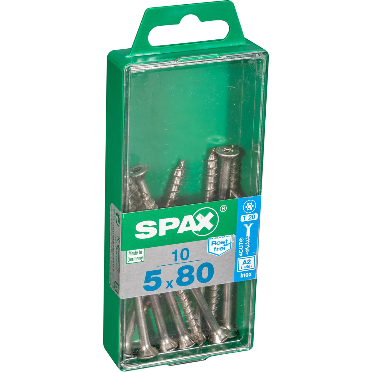 Spax Edelstahlschrauben Senkkopf 5 x 5 x 80 M 10 Stück Bild 2