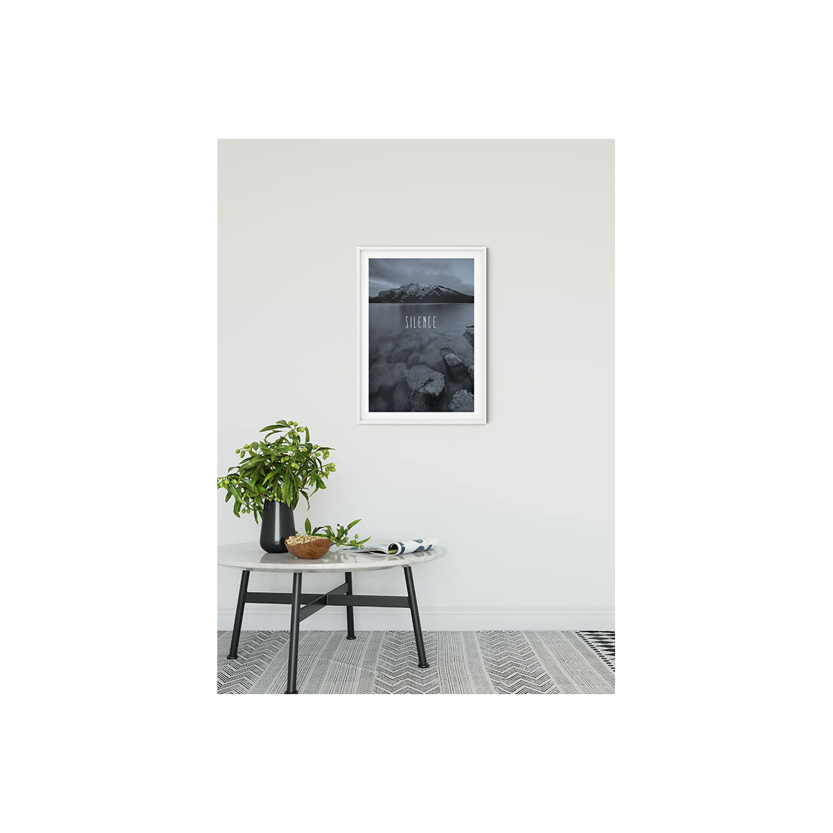 Komar  Wandbild Word Lake Silence Steel 40x50 cm