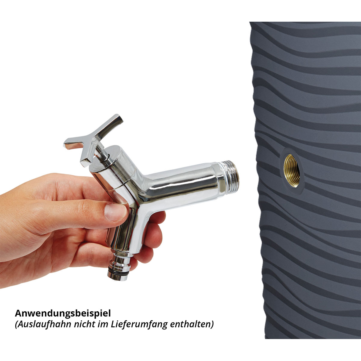 Garantia  Regentonne Natura 2in1 210 Liter graphite grey inkl. Pflanzschale Bild 6