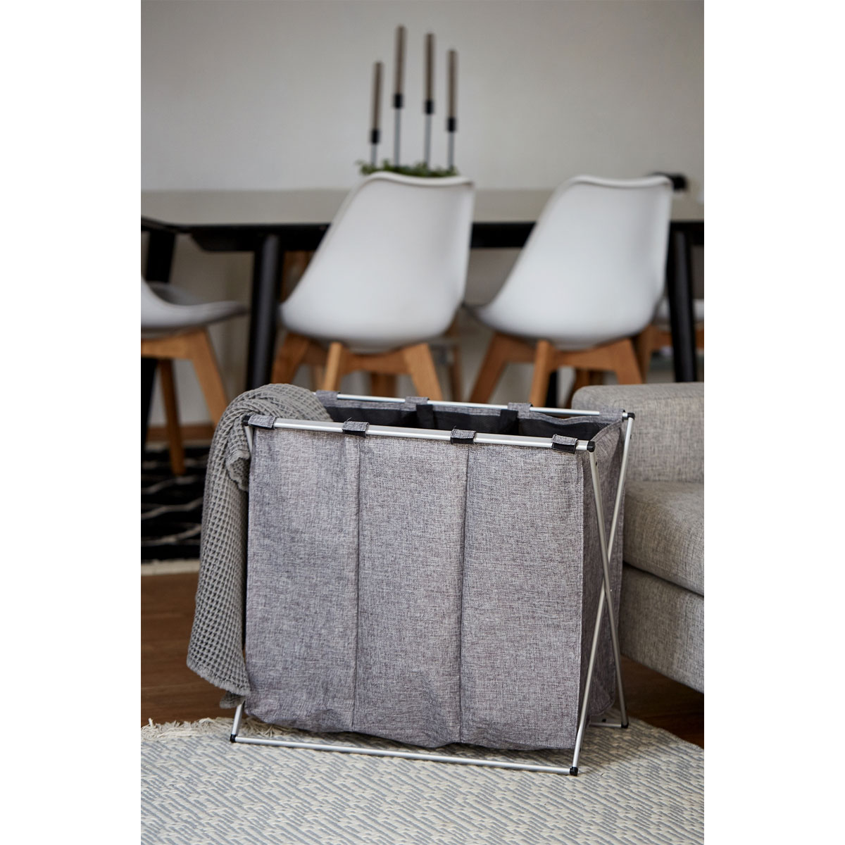 Wenko Wäschesammler Trio grau meliert 130 l Bild 6