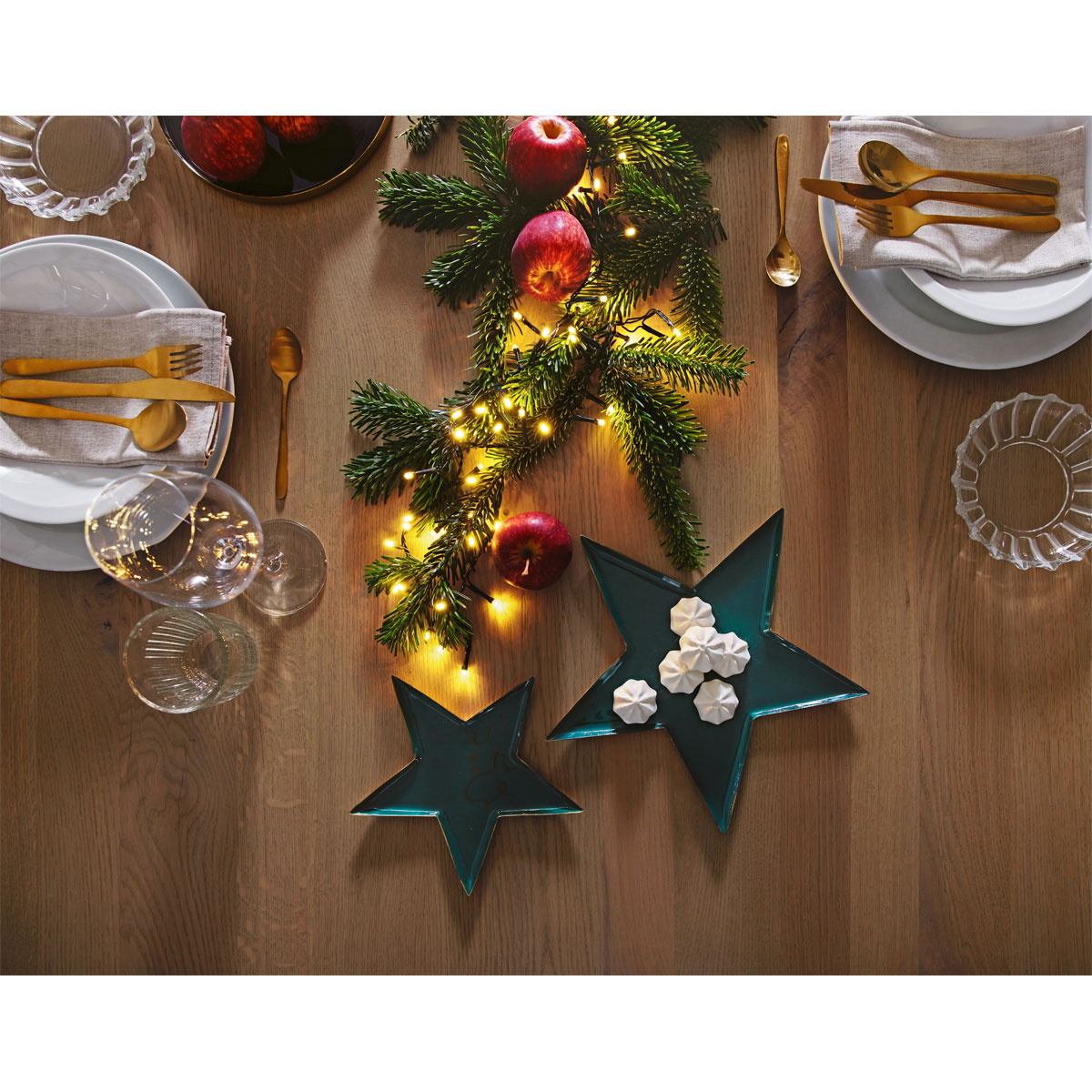 Emaille-Tablett Stern grün gold Metall 20 x 1 x 20 cm Bild 2