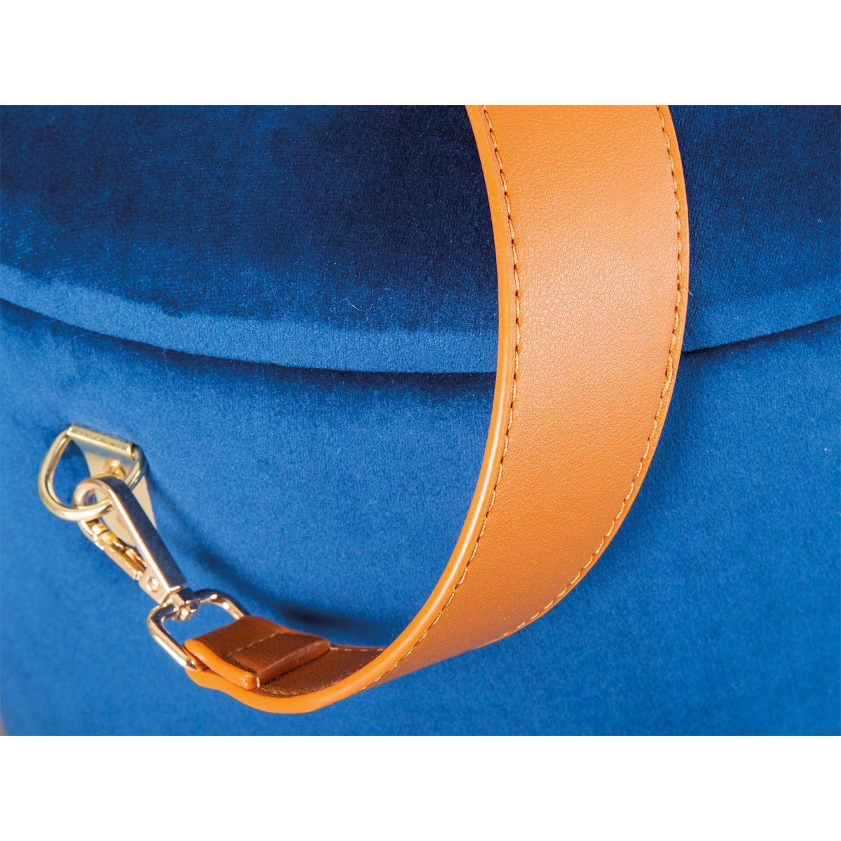 Inter Link Hocker „Papua“, Samt blau Bild 2