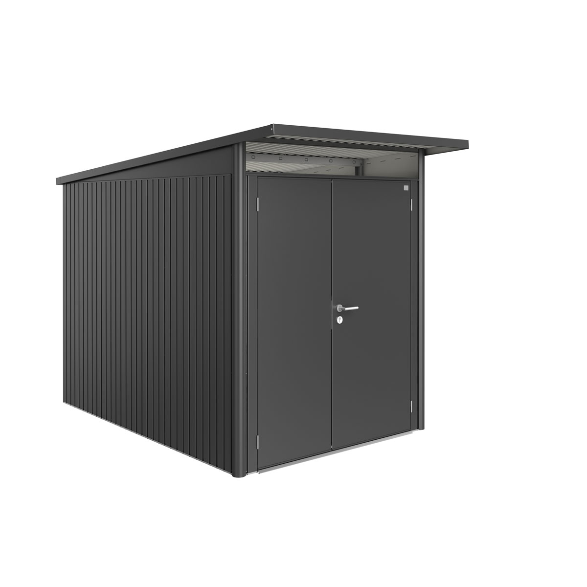 Biohort Gerätehaus AvantGarde A3 dunkelgrau metallic mit Doppeltür