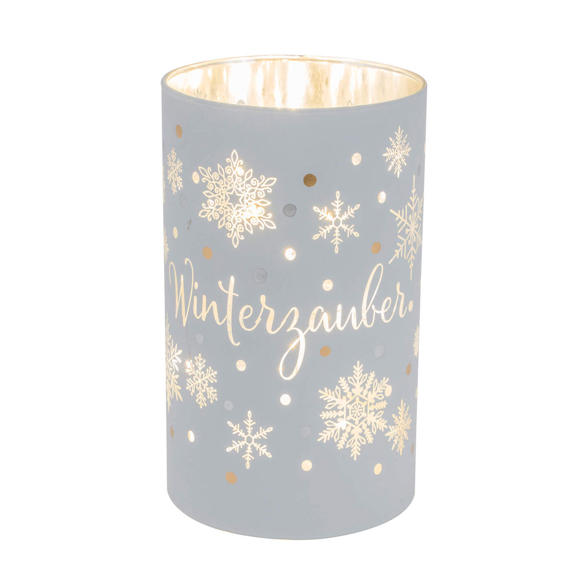 LED-Glaslicht 8LED weiß matt 3xAA Ti 9x15cm