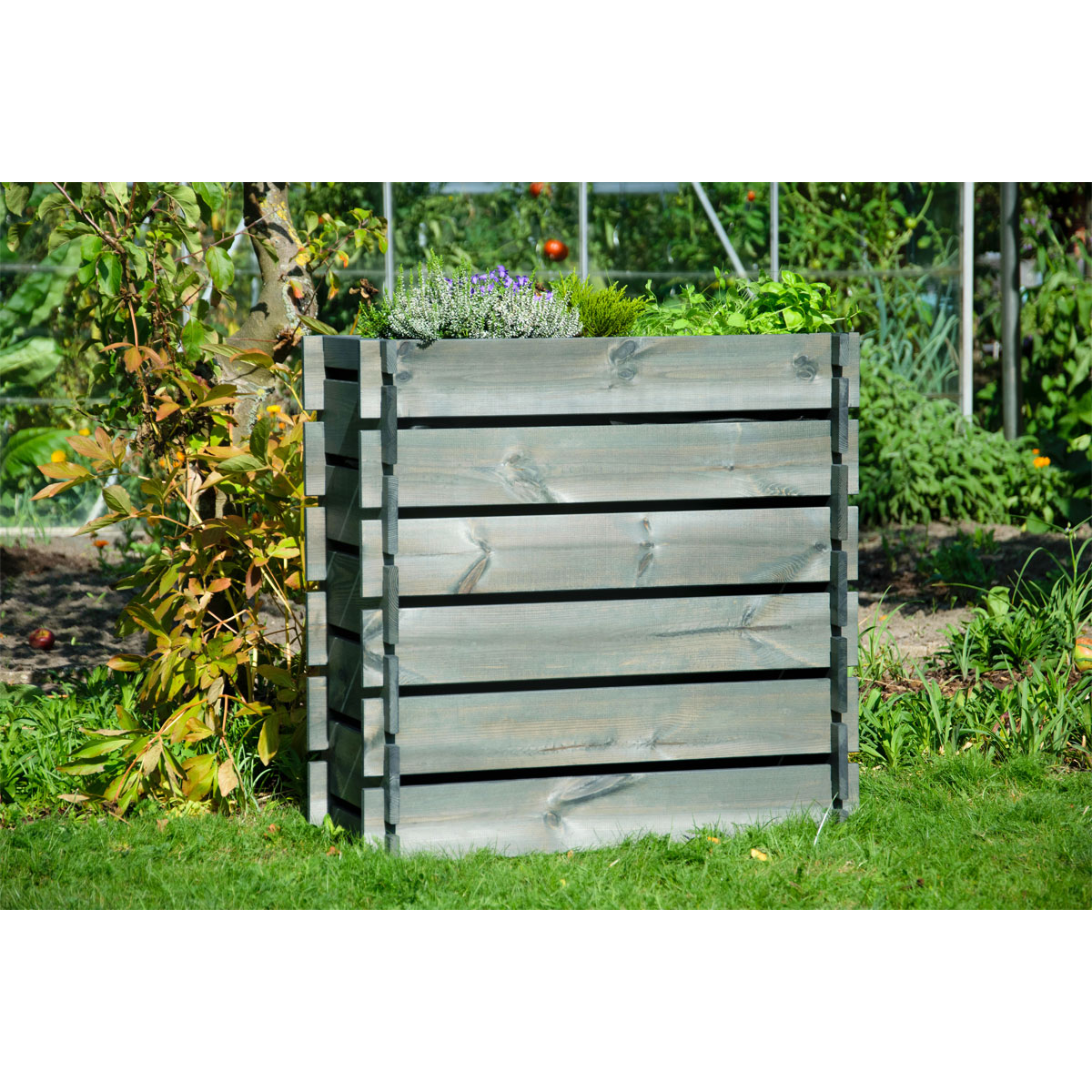 dobar Hochbeet mit Stecksystem 79 x 79 x 37 cm grau Bild 5