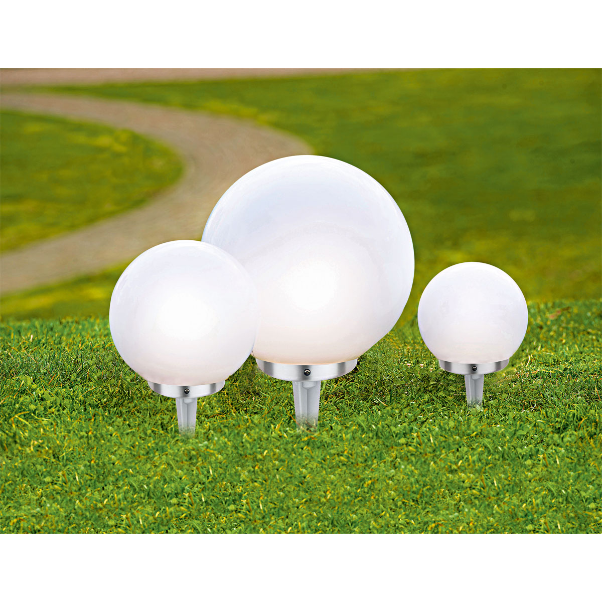 Flector Garten Solar-Kugelleuchte Durchmesser 30 cm weiß Bild 2