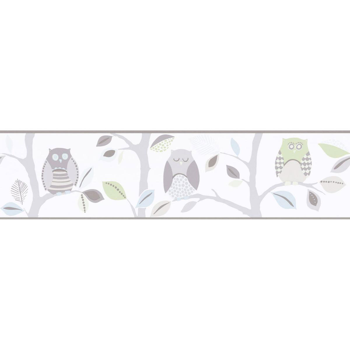 Selbstklebende Borte Eule grau Bild 1