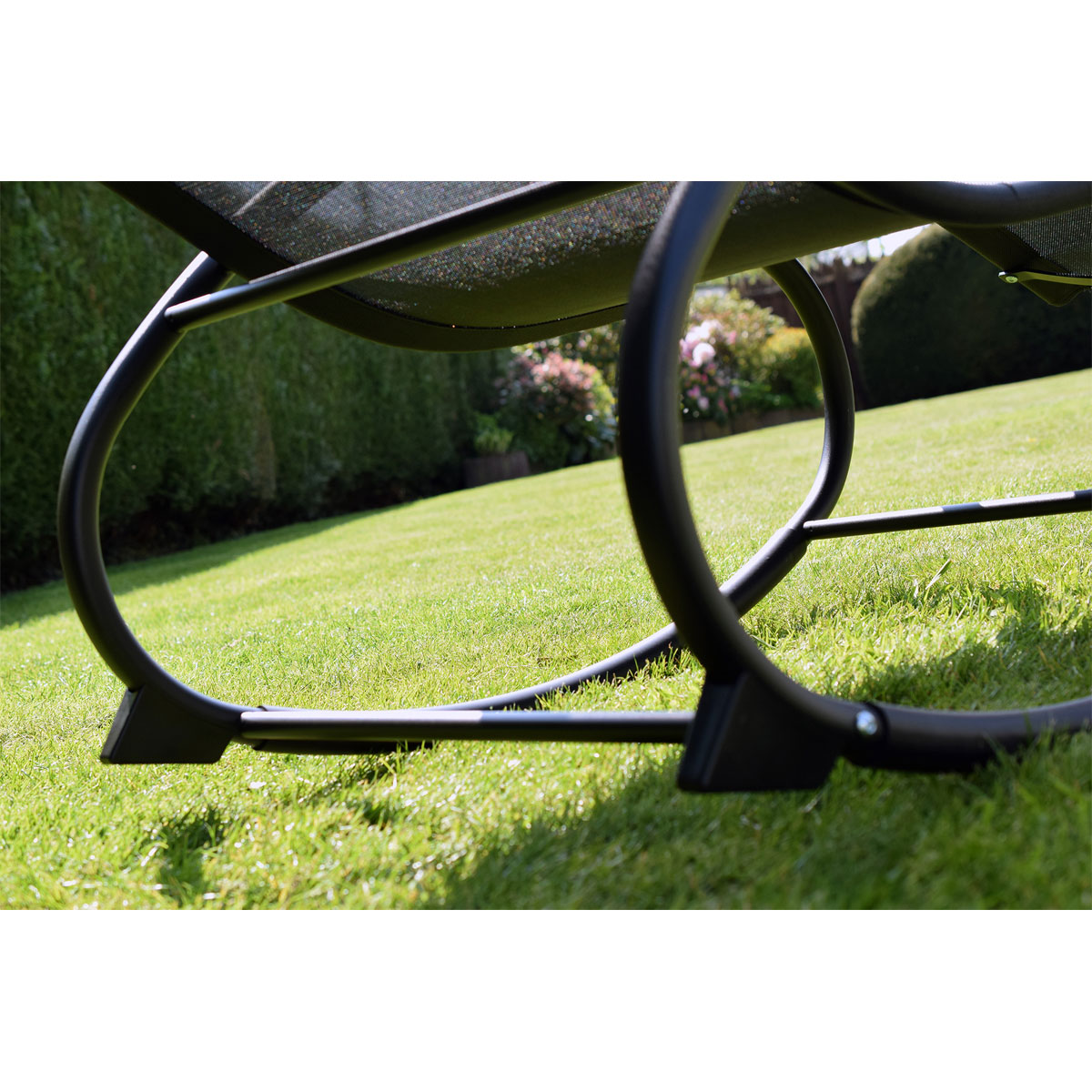 Chillroi  Schaukelgartenstuhl grau Gartenliege Liegestuhl Sonnenliege  Bild 5