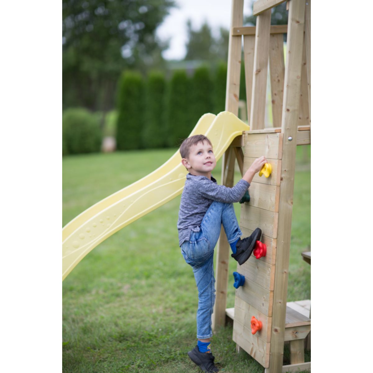 Wendi Toys Spielhaus Giraffe inkl. Rutsche, Kletterwand und Schaukel 280x340x270 cm Bild 5