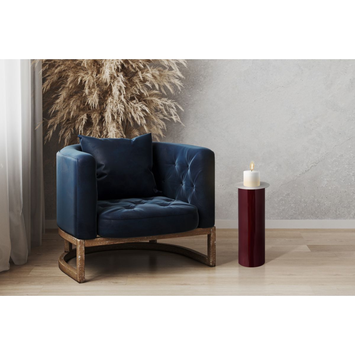 Bodenkerzenständer Art Deco 185 pflaume silber Bild 2