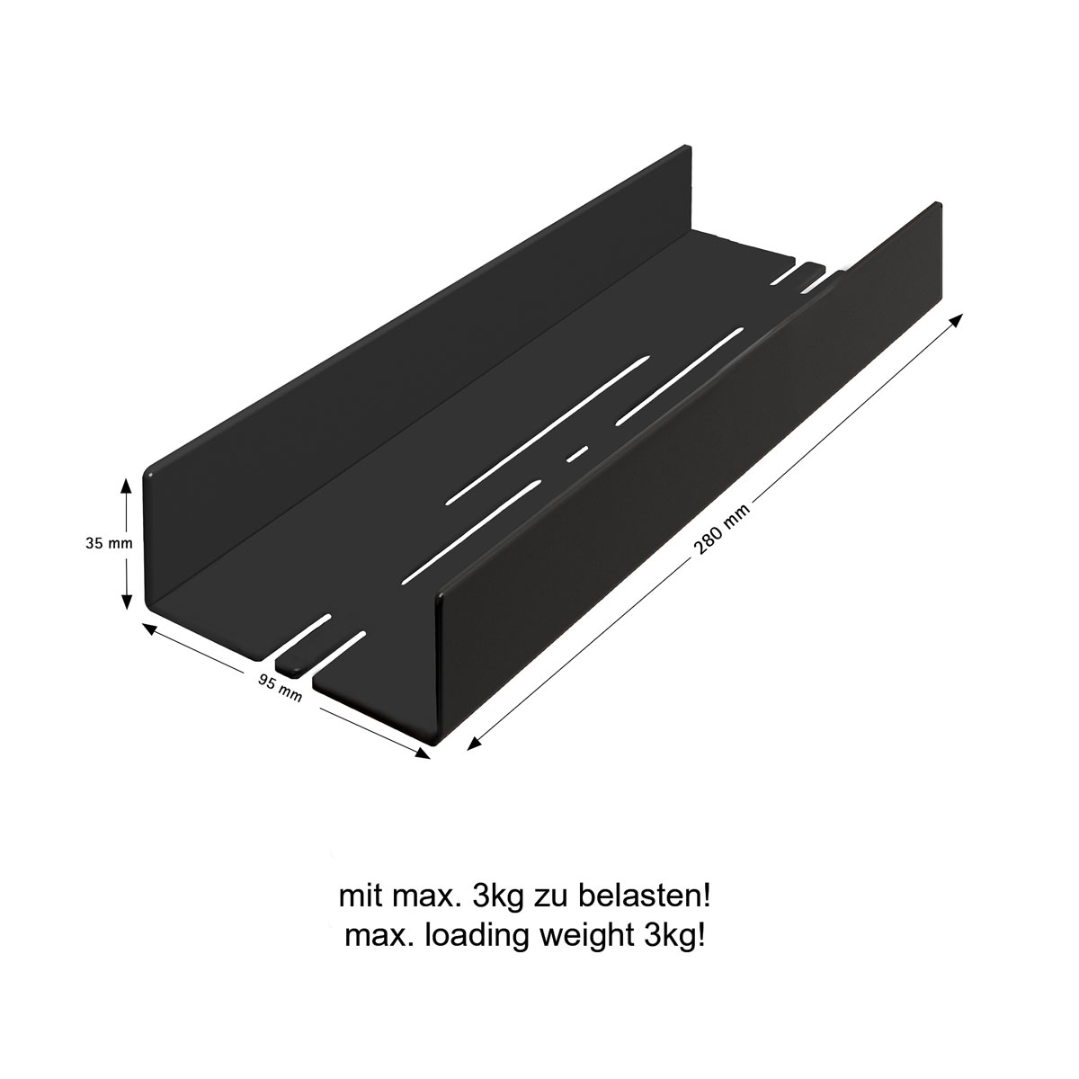 Schulte  Duschablage zum Kleben Größe S Mattschwarz Bild 3