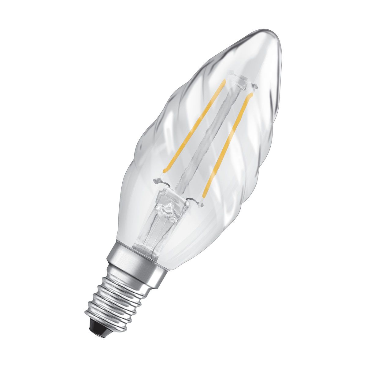LED Kerze gedreht E14 250lm 2.700K 25 WErsatz warmweiss Filament klar