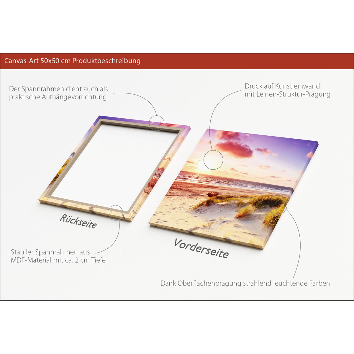 Kunstleinwand AN791J5 50 x 50 Bild 3